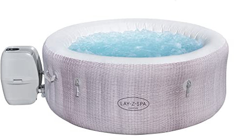 Lay-Z-Spa Cancun Hot Tub, 120 AirJet Rattan Design Inflatable Spa with Freeze Shield Technology, 2-4 Person Capacity
