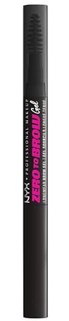 NYX Professional Makeup Gel à Sourcils Teinté Zero To Brow, Jusqu'à 2 Jours de Tenue, Sans Transfert ni Tache, Teinte : Black (08)
