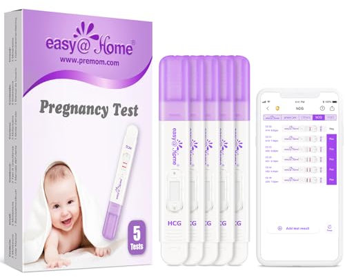 Easy@Home 5 x Pregnancy Test for Early Detection, Ultra Early HCG Pregnancy Test Kit 10 MIU/ml, Early Accurate Result Pregnancy Test
