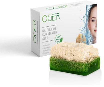 OGER Natürliche Kürbisfaser Seife 110 Gr - Aloe vera 1Stück