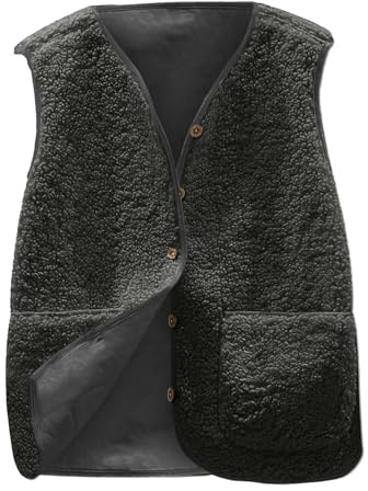 Joligiao Chaleco Mujer de Forro Polar Suave Chaleco de Lana Chalecos acolchado Abrigo Mujer Invierno Jacket Elegantes Chaqueta Corta Holgada con Cuello En V Chaqueta sin Mangas Delgado Invierno Otoño