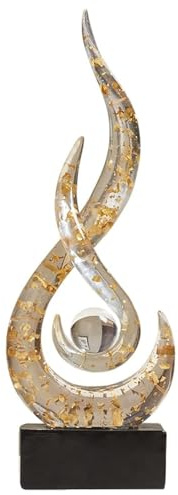 XYQXYQ Moderne abstrakte Kunst-Tischdekoration, Harz-Flammenstatue, moderne goldene Tafelaufsatz, Ornamente für Wohnzimmer, tolle Geschenkidee, Heimdekoration, Sammlerstücke