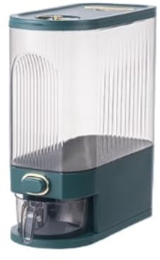Flingdispenser Flingbehållare Risdispenser Spannmålsbehållare Risförvaringshink Torrmatsdispenser med mätkopp Livsmedelsdispenser Matbehållare(Grün,30cm)