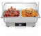 Huxibai Riscaldatore a buffet elettrico elettrico Chafing Dishes – 9Qt Chafing Dish in acciaio inox | Roll Top Chafing Dish, server a buffet elettrico con indicatore di controllo della temperatura, 2