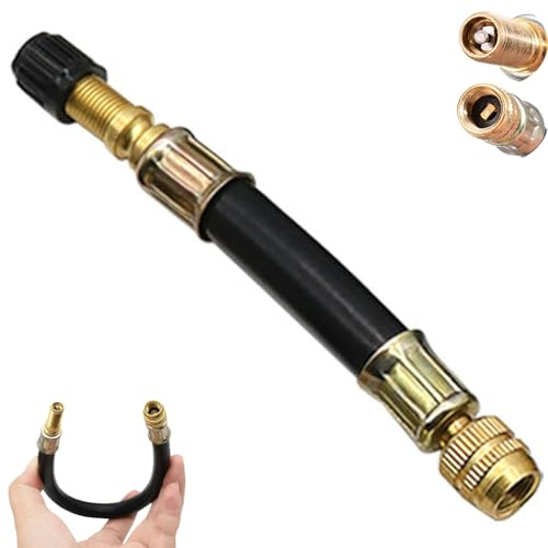 Adaptador Flexible de Extensión de Válvula de Neumático – Alargador de Vástago de Válvula de Goma con Tapa para Coche, Moto, Bicicleta, Patinete Eléctrico, Autocaravana y Compresor de Aire (100mm)