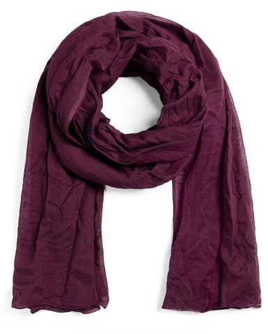 ALLEE DU FOULARD Chèche Long, Echarpe, Châle 100% Coton - Taille 110 x 300 cm - Chèche Touareg Femme et Homme Longueur 3 Mètres - Baroudeur top confort (Lie de Vin)