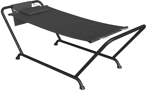 Outsunny Outdoor Hammock with Stand Freestanding 237 x 90 x 92 cm Dark Grey