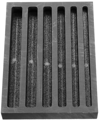 MINAOLULUS Molde de Fundición de Lingotes de Grafito para Bricolaje y Fundición de Metales en Horno Seis Ranuras