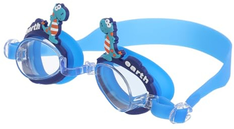 ADOCARN Occhialini da Nuoto per Ragazzi e Ragazze Design Dinosauro, Antiappannamento e Impermeabili, Realizzati in PC e Silicone, per Piscina e Spiaggia