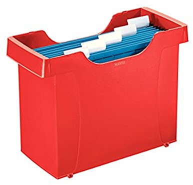 LEITZ 19930325 – Cajetín Carpetas Colgantes Plus (inkl. 5 Carpetas Colgantes Alpha Color Azul DIN A4) Color Rojo