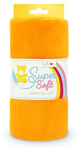 kullaloo Plüsch Stoff SuperSoft SHORTY in vielen Farben - 1,5mm Florlänge, EN 71-3 & EN 71-9 Zertifiziert (orange)