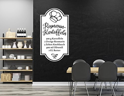 tjapalo® w-pkm147 Wandtattoo Küche Rezept Wandtattoo Rosmarin Kartoffeln Wandbanner kochen Esszimmer Wandaufkleber Rezept (Höhe 100 x Breite 52 cm)