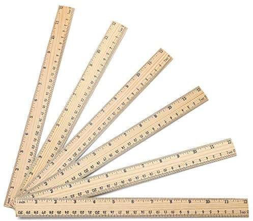 60 Pack Wooden Ruler 12 Inch Rulers Bulk Wood Measuring Ruler Office Ruler 2 Scale