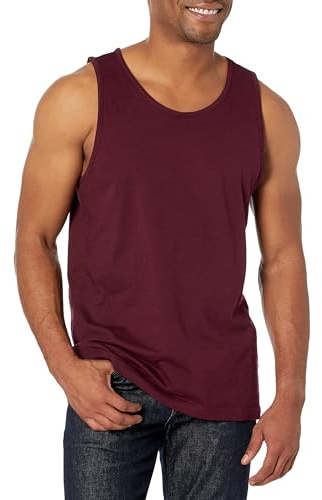 Amazon Essentials Camiseta de Tirantes de Ajuste Normal Hombre, Burdeos, L