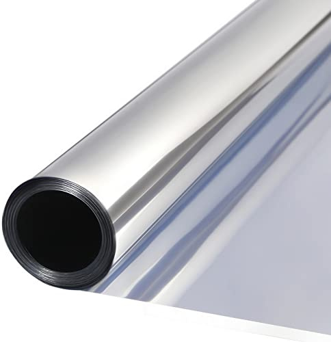 Wholede Vinilo Pet Película Adhesiva Lámina de Espejo para Ventanas Cristal Unidireccional Protector de Privacidad Anti 99% UV y Anti 85% IR para Hogar y Oficina (50 * 200cm)