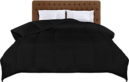 Utopia Bedding Couette 200 x 200 cm, Couette légère avec Rembourrage en Polyester pour 4 Saisons, Microfibre 2 Personnes (Noir)