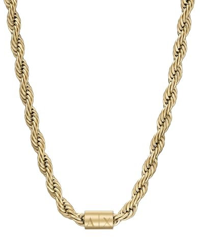 Armani Exchange Herren-Edelstahl-Halskette mit Karabinerverschluss, 9Lx9Wx7.2Hcm