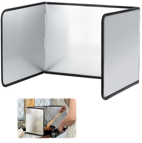 VFANDV Spritzschutz Küchenrückwand, Spritzschutz Faltbar Küchenspritzschutz Spritzschutz Faltbar Herd Küche Faltbare Küchen 4 Seitiger Spritzschutz Küche Faltbar für Küchen Wand Pfanne (39x29x30cm)