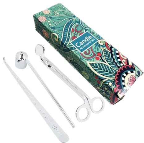 Ensemble d'accessoires pour bougies, kit d'entretien des bougies - Éteigneur de bougie en acier inoxydable | Extincteur de bougie, plongeur de mèche de bougie, coupe-mèche, pénètre profondément dans l