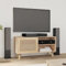 LIANGDONFC tv Board、lowboardTV-Schrank Braun 80x30x40 cm Massivholz Kiefer und Natur-RattanGeeignet für Vorhangfassaden, Wohnräume und Büros