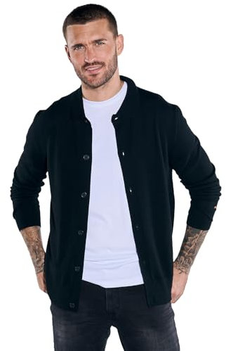 emilio adani Herren Herren Strickjacke Uni, 37399, 37399, Schwarz in Größe L