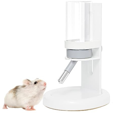 Marchul Hamster Water Bottle for Glass Tank, Guinea Pig Water Bottle with Stand/Holder Adjustable, No Drip Small Animal Water Bottles for Hamsters Leak-Proof (White, 120ml)