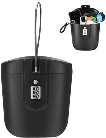 Cassaforte portatile con codice, mini tresor travelsafe,box con lucchetto a combinazione,cassaforte da viaggio con fune metallica rimovibile, lucchetto a combinazione per spiaggia, hotel, vacanze