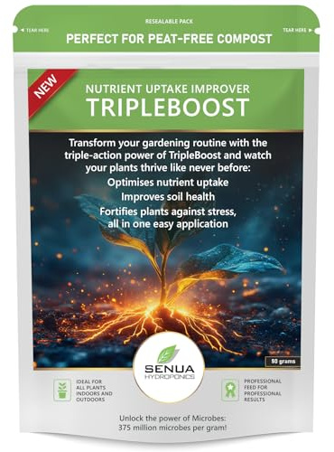 Senua TripleBoost Plant Nutrient Uptake Improver – Professional Microbial Soil Enhancer with 375 Million Beneficial Microbes per Gram | Strengthens Roots & Supports Healthier Growth (50g)