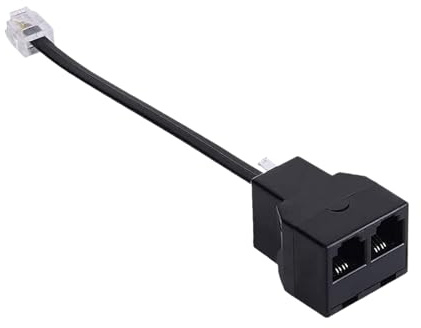 Generico Adattatore Per Cavo Telefonico, Sdoppiatore Per Cavo Telefonico, Splitter Doppia Presa Telefono, Sdoppiatore Per Linea Fissa, Adattatore 1 A 2 Per Linee Fax Modem DSL, Antirumore