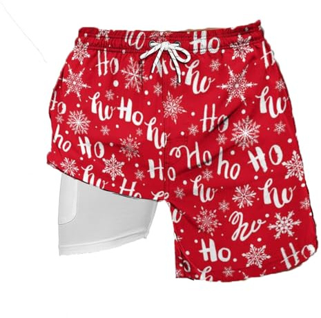 Zanisouta Bañador para hombre de Navidad, calzoncillos tipo bóxer de secado rápido, ropa interior con estampado de renos divertidos, calzoncillos de Navidad, calzoncillos de invierno, pantalones