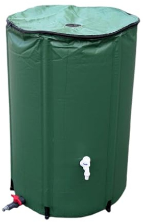Fzaqwen Carril de Lluvia Plegable, Contenedor de Recolección de Agua con Set de Desbordamiento, Contenedor de Recolección de Lluvia para El Jardín, 50 L
