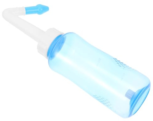 MUELODSIC Limpiador Nasal Adulto Portátil de 300ml, Botella de Enjuague Manual de Pp para Limpieza Nasal Profunda, Dispositivo de Irrigación Sinusal para Adultos y Niños