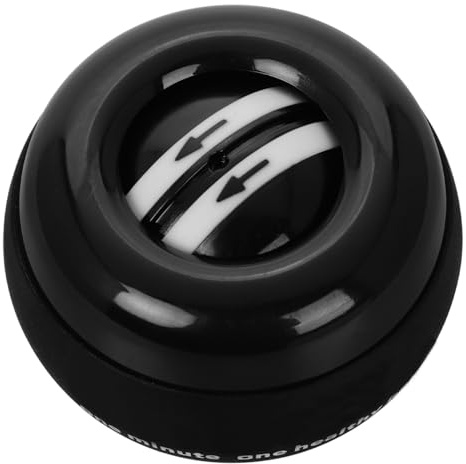 DECHOUS Gyroscopic Hand Exercise Ball Self-Starting Wrist Strengthener Grip Trainer for Forearm Workout with Protective Cord, Black Fitness Grip Exerciser for Adults