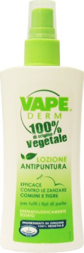 12 x VAPE DERM 100% Origine Veget.Lozione Antipuntura Spray 100Ml
