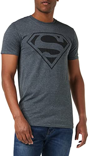 DC Comics pour Homme - Mono Superman - T-Shirt pour Homme - Anthracite foncé - T-Shirts à Manches Courtes XXL, Gris (chiné foncé), Taille XXL
