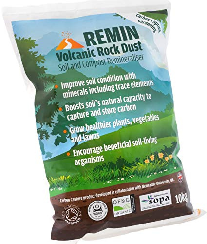 REMIN Volcanic Rock Dust | Organic Soil Fertiliser/Re-Mineraliser & Compost Activator | Carbon Capture | Boost Crops | 10kg |