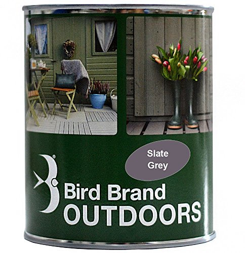 Bird Brand Outdoor Garden Paint Satin Finish (1 Litre, Slate Grey)