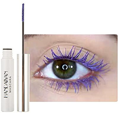 GL-Turelifes Máscara de 12 Colores de Fibra Colorida - Encantadora de Larga Duración, Pestañas Gruesas y Largas, Maquillaje de Ojos a Prueba de Agua y Manchas (# 08 Violeta)