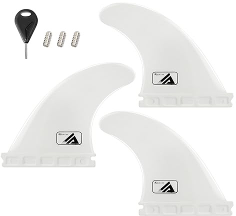 AQUBONA Single Tab & Dual Tab Surf/SUP Fin for Longboard, Surfboard & Paddleboard, Thruster Reinforced Dual Tab Surf Fins