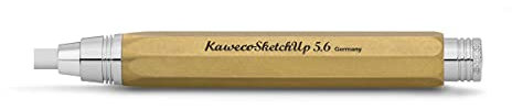 Kaweco SKETCH UP Fallbleistift Brass Corrector 5,6 mm 5B I Radiergummi in Stiftform aus massivem Messing in oktogonalem Design I Stift-Radiergummi nachfüllbar aus Metall I Corrector-Stift 10,3 cm