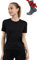 Merino.tech 100% Merino T Shirt Damen - Merinowolle Sport Wandern Thermoshirt Damen + Wandersocken (X-Large, Black Crewneck)