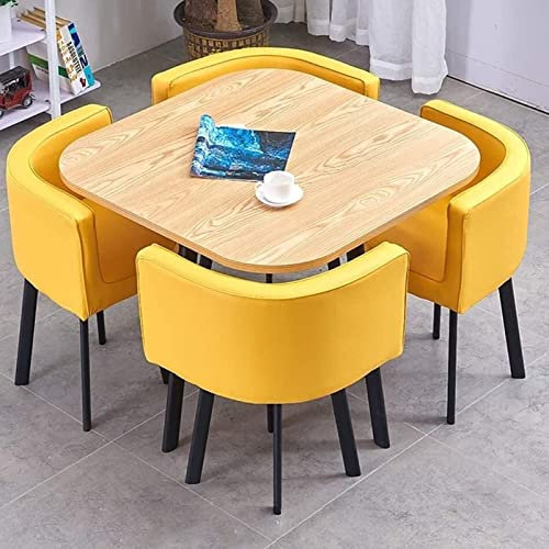 Business-Tisch, Stuhl-Set, Freizeit, Büro, Konferenztisch, Raum, Verhandlung, Empfang, 90 cm, quadratischer Tisch, Esstisch-Set für Zuhause, Küche, Wohnzimmer oder Hoteldekoration