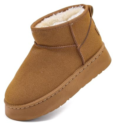 YUHITYGZGS Winterstiefel Damen, Warm Gefüttert Bequem Klassisch Schneestiefel, Mode Kurzschaft Wasserdicht Winterstiefel Winterschuhe Schneestiefel Stiefel Skischuhe Winter Boots für Den Außenbereic