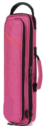 Flute Case 16 Hole Flute Storage Case Accompanying Case Carrying Case Instrument Flute Single Shoulder Soft Bag For Flute(Pink)