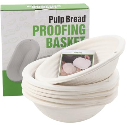 Cesta de masa madre redonda para pan de 6 piezas, banneton redondo 21,5 cm