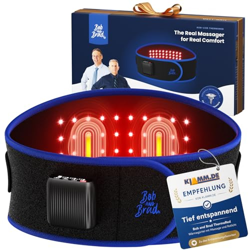 BOB AND BRAD ThermoRed Ceinture Lombaire Chauffante Infrarouge avec Massage Vibrant, pour la relaxation des muscles du dos, sans Fil Rechargeable, Cadeau Homme Femme