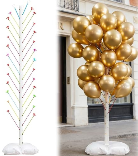 Set di supporti a colonna per palloncini, regolabile in altezza, adatto per compleanni, feste, matrimoni