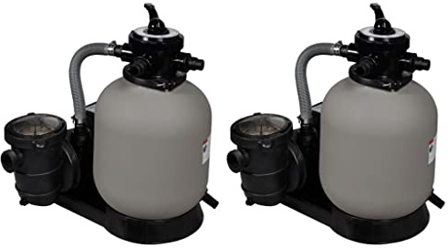 Generico Pompa con Filtro a Sabbia 2 pz 600 W 17000 l/h,Filtri Piscine e Spa