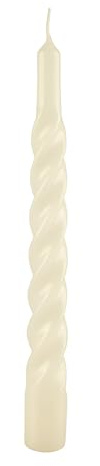 Cereria Di Giorgio - 6 Candele Tortiglione laccate - Diametro 2.2 cm Altezza 21 cm - Colore Avorio - Durata 5 ore - Standard per candelabro - Home Decor