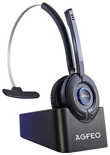 Agfeo 6101543 Monaural-Kopfhörer (DECT-Telefon, Monophon, Kopfband, Schwarz, 7 Stunden)